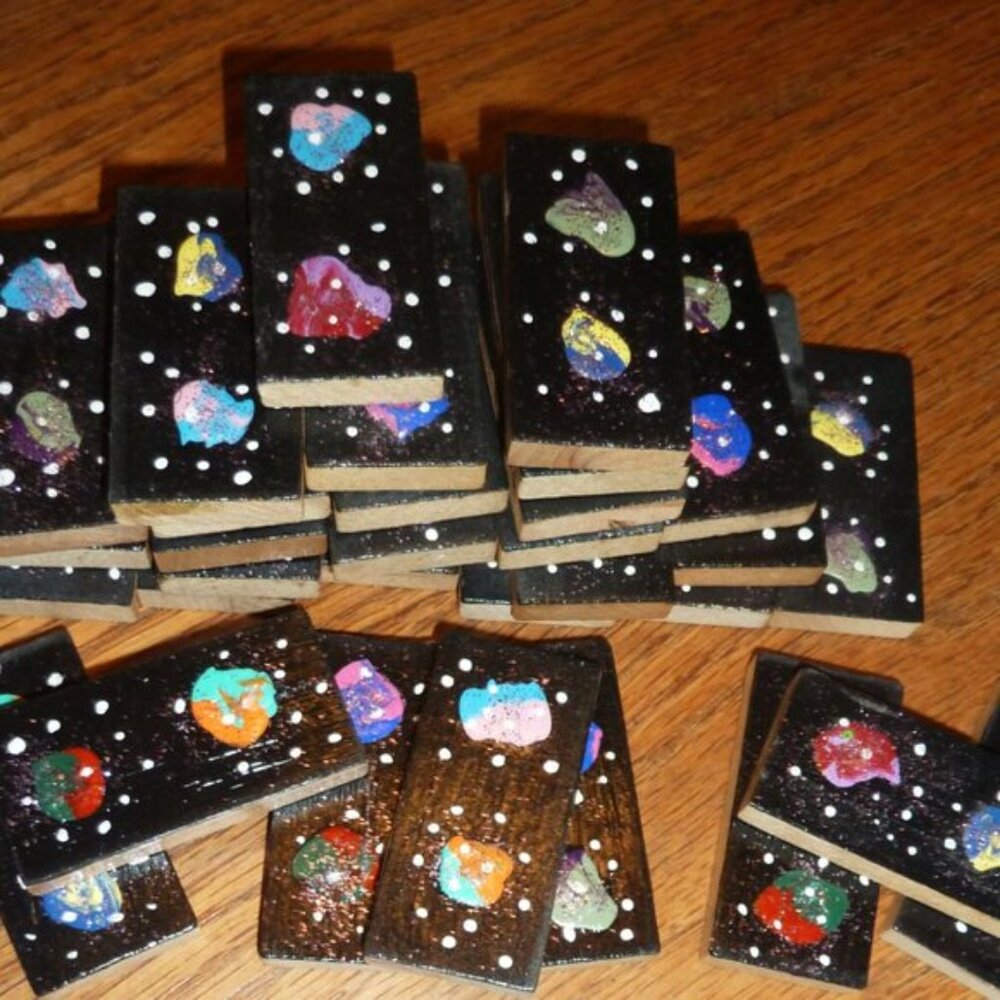 Set of handmade artistic Cosmos dominoes - Picture 2 of 11